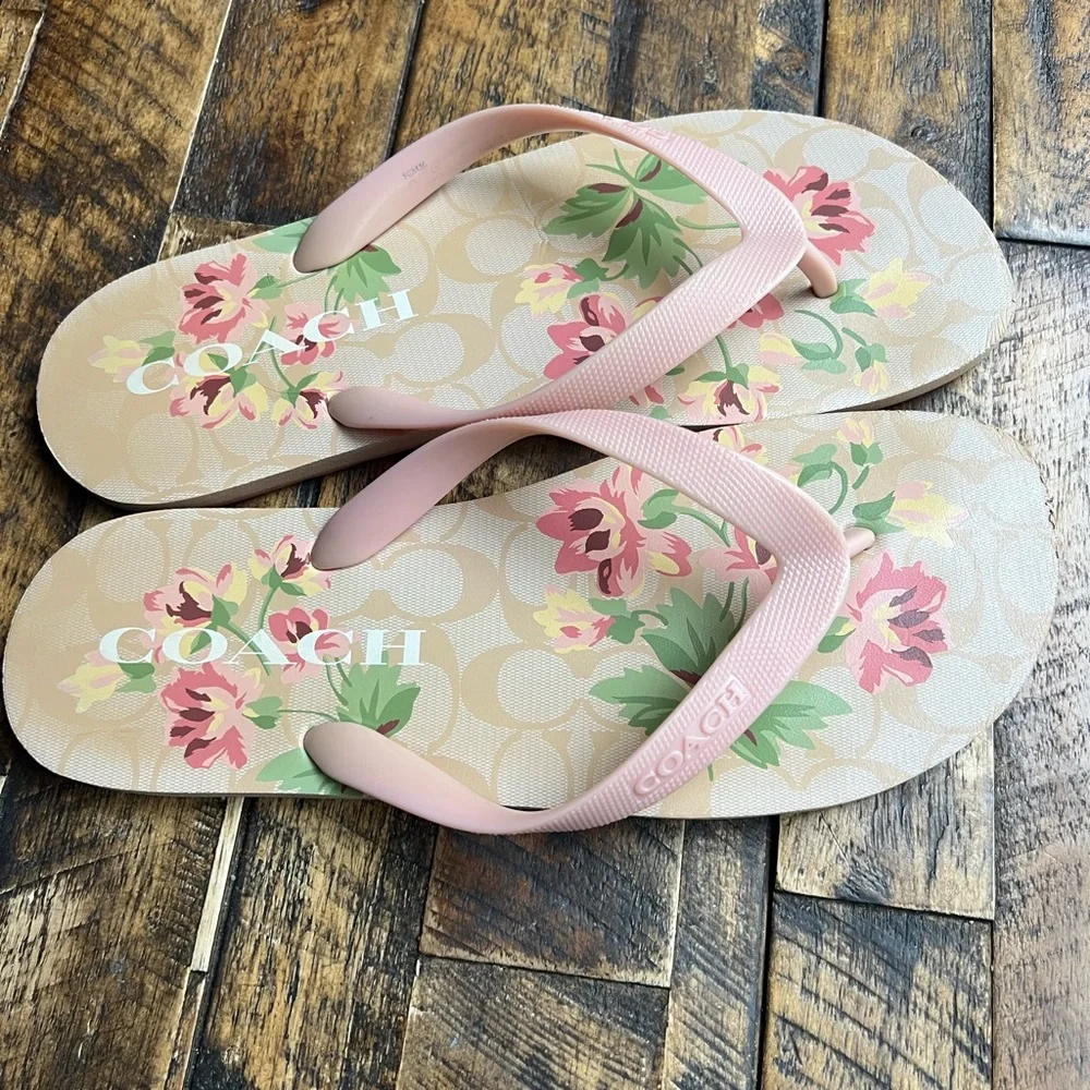 Coach Floral Flip Flops - Picture 3 of 4